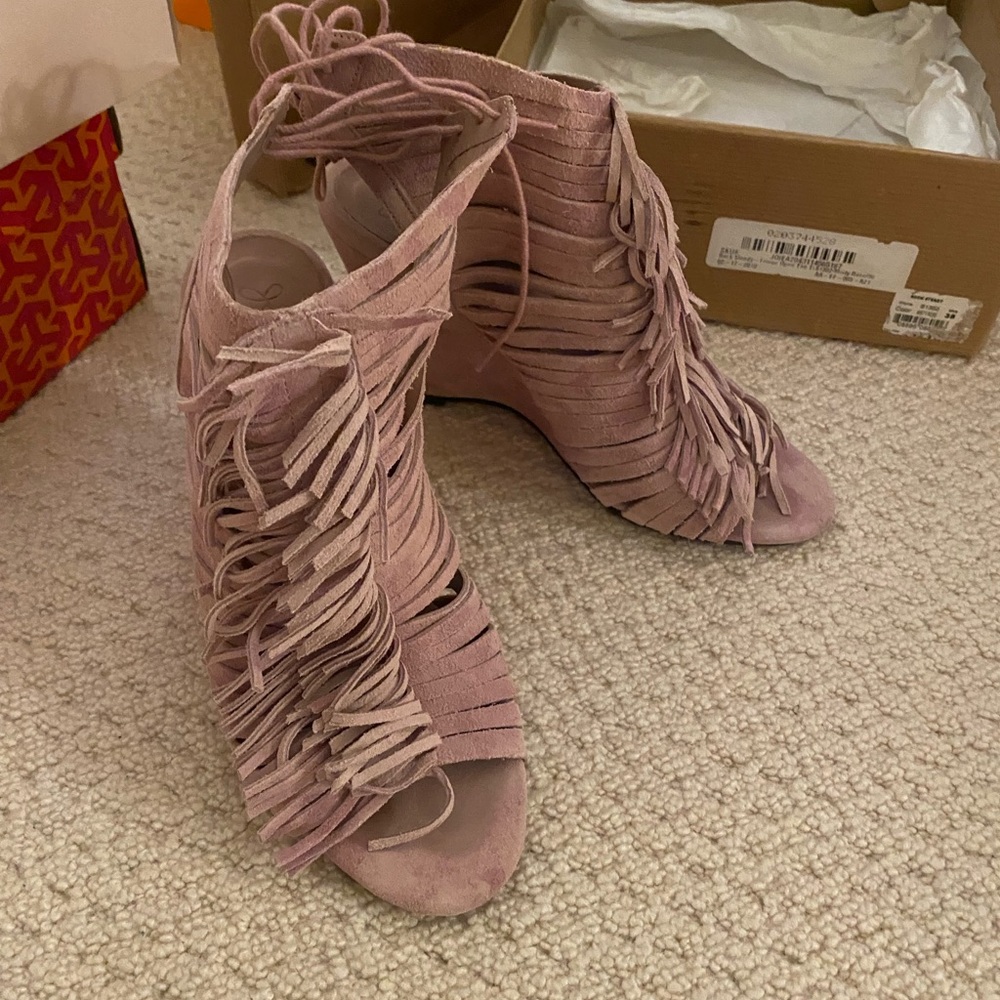 Joie fringe suede shoes
